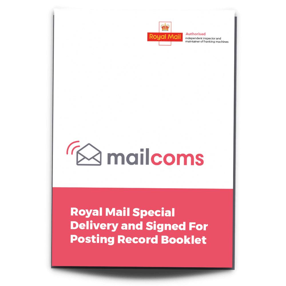 Royal Mail Special Delivery & Signed For Posting Record Booklet