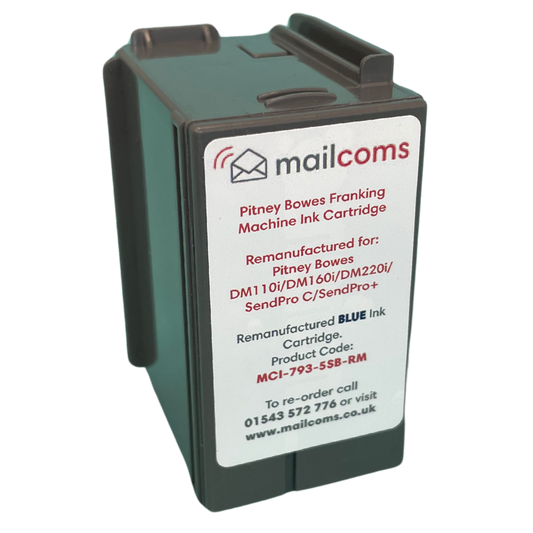 Pitney Bowes DM110i Ink - Remanufactured Blue Ink Cartridge