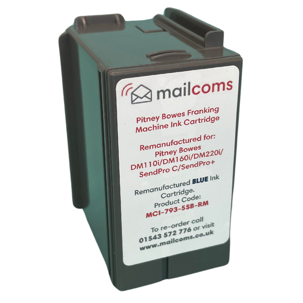 Pitney Bowes DM160i Ink & DM220i Ink - Remanufactured Blue Ink Cartridge