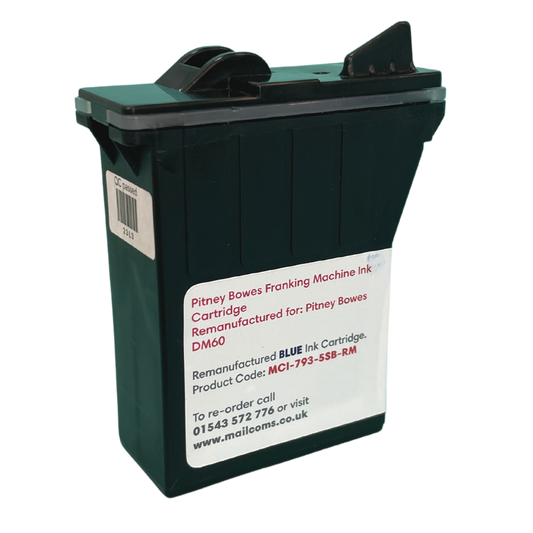 Pitney Bowes DM60 Ink & K722 Ink - Remanufactured Blue Ink Cartridge
