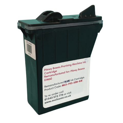 Pitney Bowes DM60 Ink & K722 Ink - Remanufactured Blue Ink Cartridge