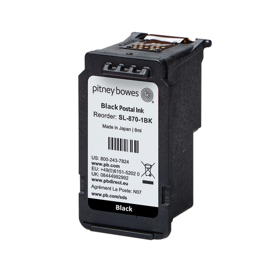 Pitney Bowes SendPro Mailstation Ink - Genuine Original Black Ink Cartridge