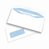1000 White DL+ Gummed Windowed (45mm x 90mm Window) Envelopes