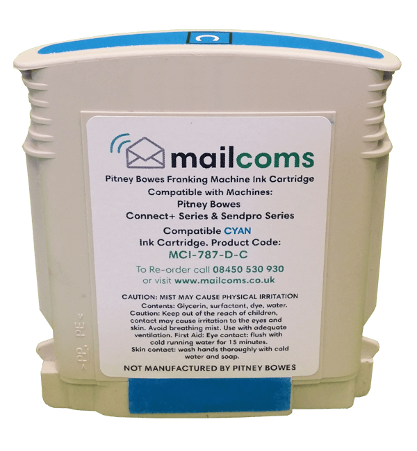 Pitney Bowes Connect+ 1000 Ink, Connect+ 2000 Ink & Connect+ 3000 Ink - Compatible Cyan Ink Cartridge