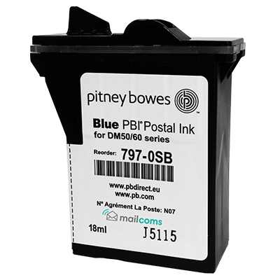 Pitney Bowes DM60 Ink & K722 Ink - Genuine Original Blue Ink Cartridge